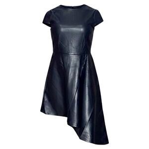 Killstar Ashfall Black Faux Leather Asymmetrical Dress M NWT